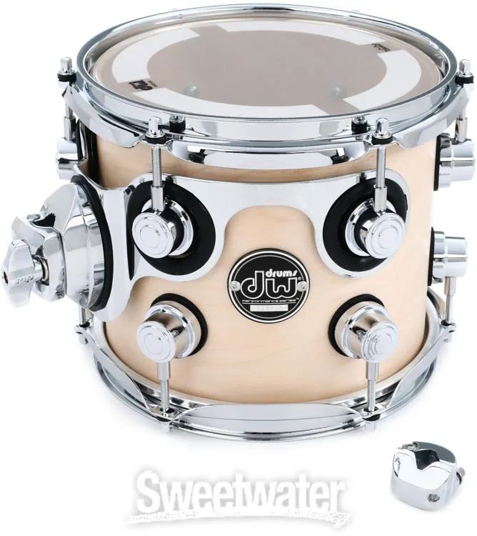  DW Performance Series Mounted Tom - 7 x 8 inch - Natural Satin Oil - Sweetwater Exclusive