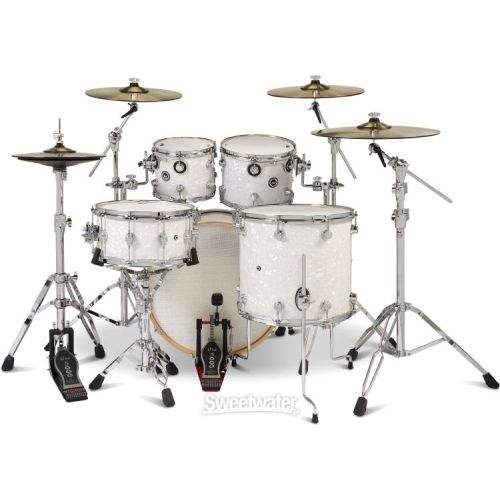  DW DWe 5-piece Drum Kit Bundle - White Marine Pearl FinishPly