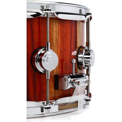  DW Private Reserve Snare Drum - 6.5 inch x 14-inch, Gloss Natural over Candy Stripe Padauk