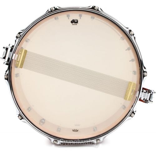  DW Private Reserve Snare Drum - 6.5 inch x 14-inch, Gloss Natural over Candy Stripe Padauk