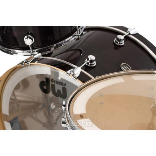  DW Performance Series 3-piece Shell Pack with 24 inch Bass Drum - Ebony Stain Lacquer