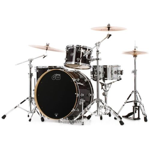  DW Performance Series 3-piece Shell Pack with 24 inch Bass Drum - Ebony Stain Lacquer