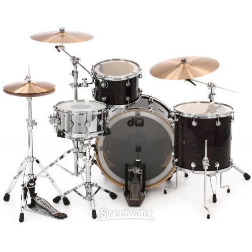  DW Performance Series 3-piece Shell Pack with 24 inch Bass Drum - Ebony Stain Lacquer