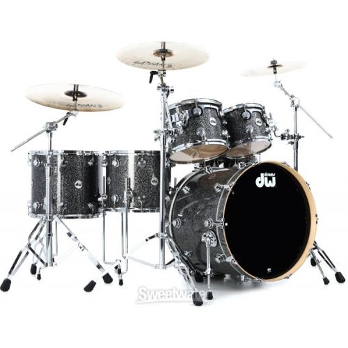  DW Collector's Series 5-piece Shell Pack - Black Galaxy FinishPly