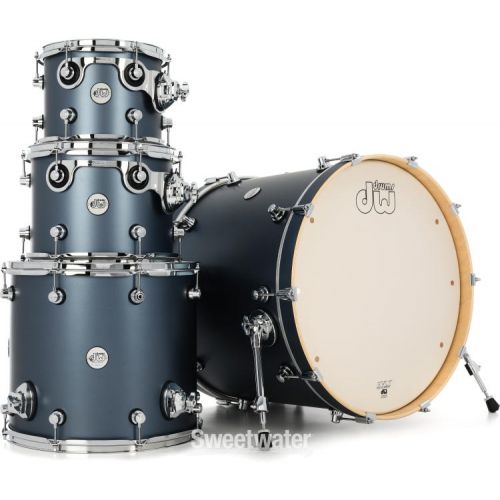  DW Design Series 4-piece Shell Pack and Hardware Bundle - Blue Slate