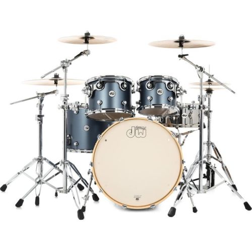  DW Design Series 4-piece Shell Pack and Hardware Bundle - Blue Slate