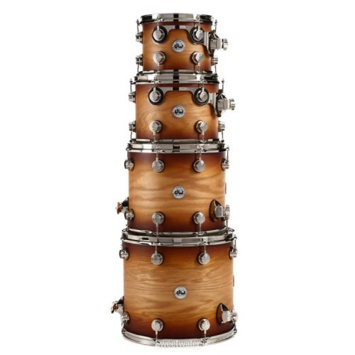  DW Collector's Series Pure Oak 5-piece Shell Pack - Satin Natural to Burnt Toast Burst