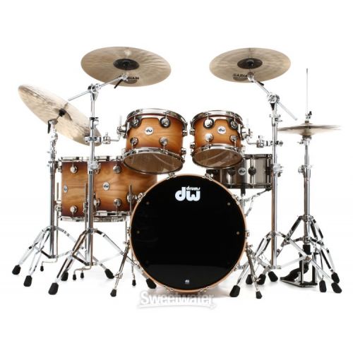  DW Collector's Series Pure Oak 5-piece Shell Pack - Satin Natural to Burnt Toast Burst