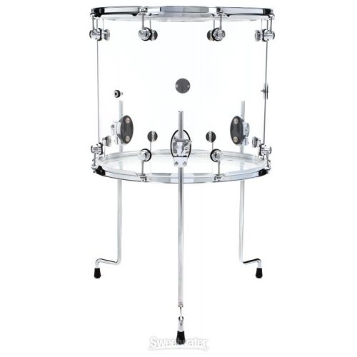  DW Design Series Acrylic Floor Tom - 16 x 18 inch - Clear Acrylic