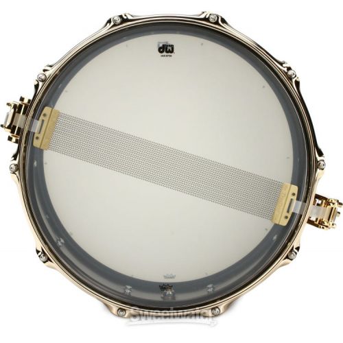  DW Collector's Series Metal Snare Drum - 6.5 x 14 inch - Black Nickel Over Brass with Gold Hardware