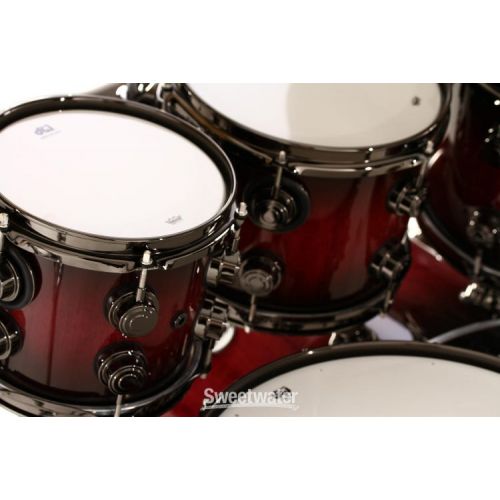  DW Collector's Series Lacquer 7-piece Shell Pack - Quick Candy Black Burst over Purpleheart