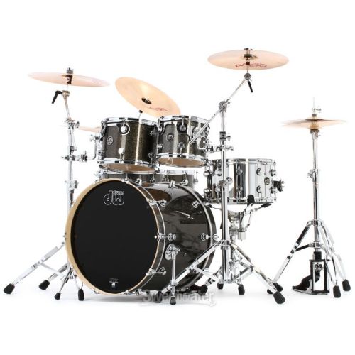  DW Performance Series 5-piece Shell Pack with 22 inch Bass Drum - Pewter Sparkle FinishPly