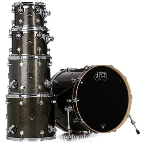  DW Performance Series 5-piece Shell Pack with 22 inch Bass Drum - Pewter Sparkle FinishPly