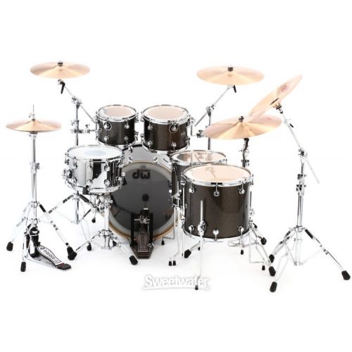  DW Performance Series 5-piece Shell Pack with 22 inch Bass Drum - Pewter Sparkle FinishPly