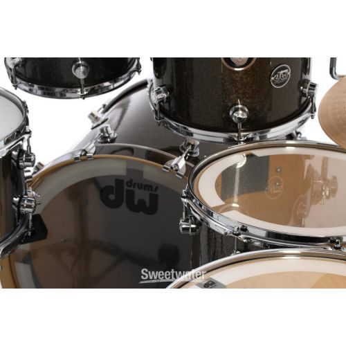  DW Performance Series 5-piece Shell Pack with 22 inch Bass Drum - Pewter Sparkle FinishPly