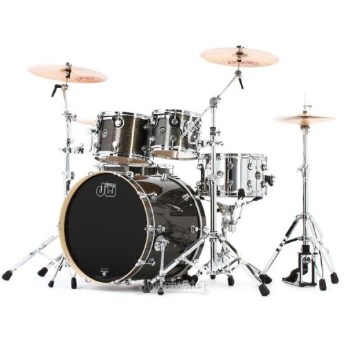  DW Performance Series 4-piece Shell Pack with 22 inch Bass Drum - Pewter Sparkle FinishPly