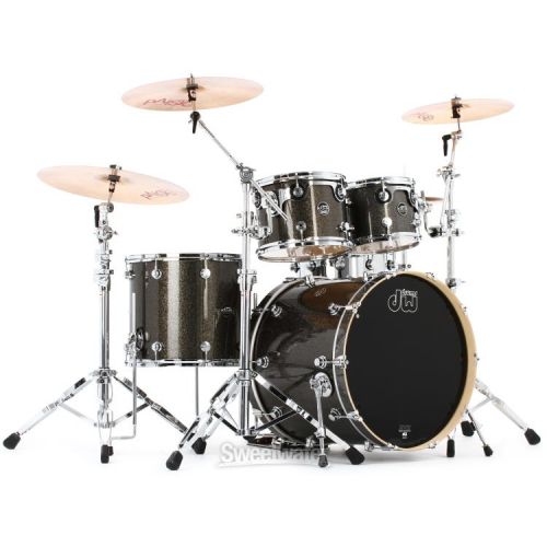  DW Performance Series 4-piece Shell Pack with 22 inch Bass Drum - Pewter Sparkle FinishPly