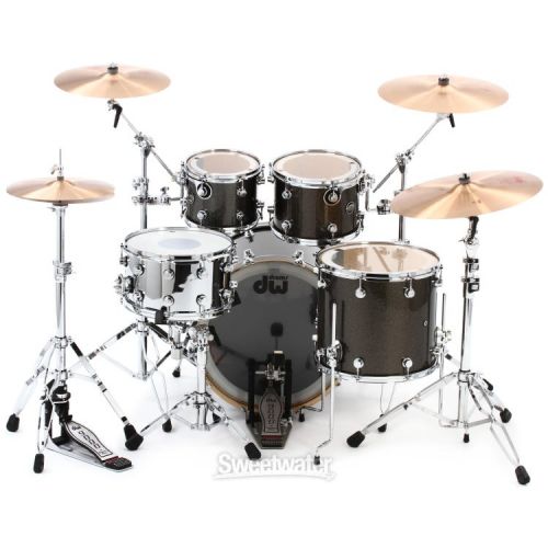  DW Performance Series 4-piece Shell Pack with 22 inch Bass Drum - Pewter Sparkle FinishPly