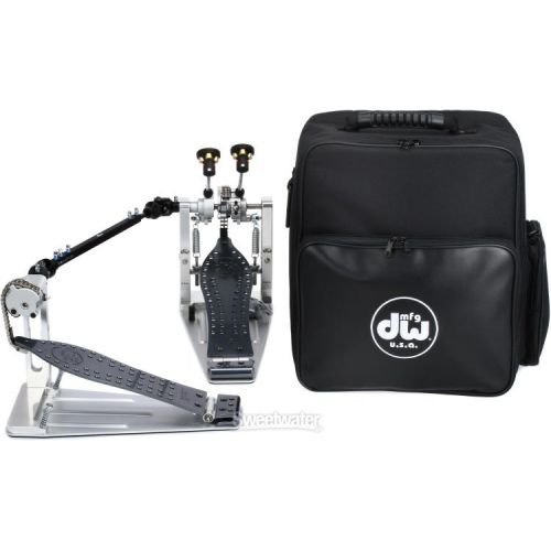  DW DWCPMCD2XF MCD Machined Chain Drive Double Bass Drum Pedal with Extended Footboard - Polished