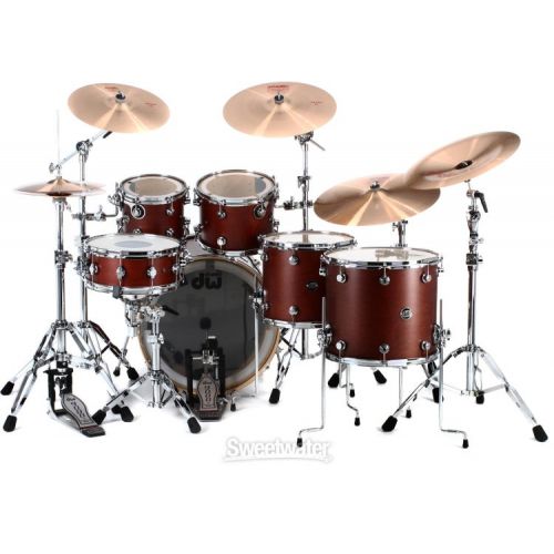  DW Performance Series 5-piece Shell Pack with 22 inch Bass Drum - Tobacco Satin Oil