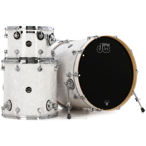  DW Performance Series 3-piece Shell Pack with 22 inch Bass Drum - White Marine FinishPly