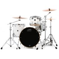 DW Performance Series 3-piece Shell Pack with 24 inch Bass Drum - White Marine FinishPly