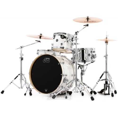  DW Performance Series 3-piece Shell Pack with 24 inch Bass Drum - White Marine FinishPly