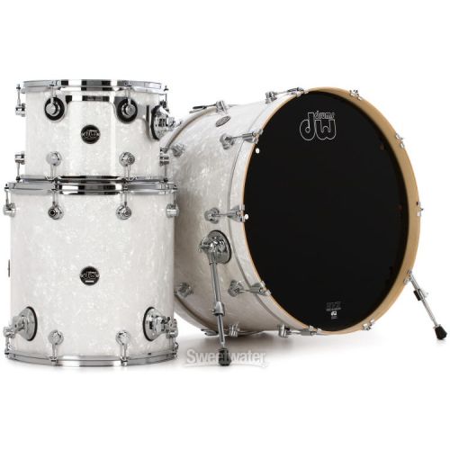  DW Performance Series 3-piece Shell Pack with 24 inch Bass Drum - White Marine FinishPly