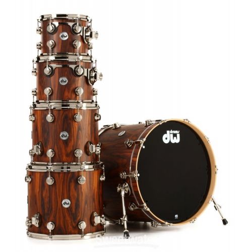  DW Collector's Series Exotic 5-piece Shell Pack - Hard Satin over Santos Rosewood