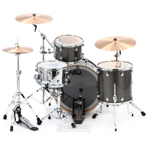  DW Performance Series 3-piece Shell Pack with 24 inch Bass Drum - Pewter Sparkle Finish Ply