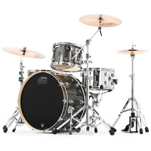  DW Performance Series 3-piece Shell Pack with 24 inch Bass Drum - Pewter Sparkle Finish Ply