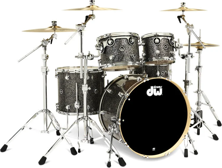  DW DWe 5-piece Drum Kit Bundle - Black Galaxy FinishPly