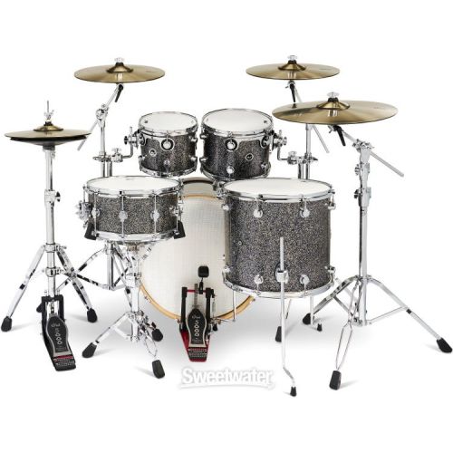  DW DWe 5-piece Drum Kit Bundle - Black Galaxy FinishPly