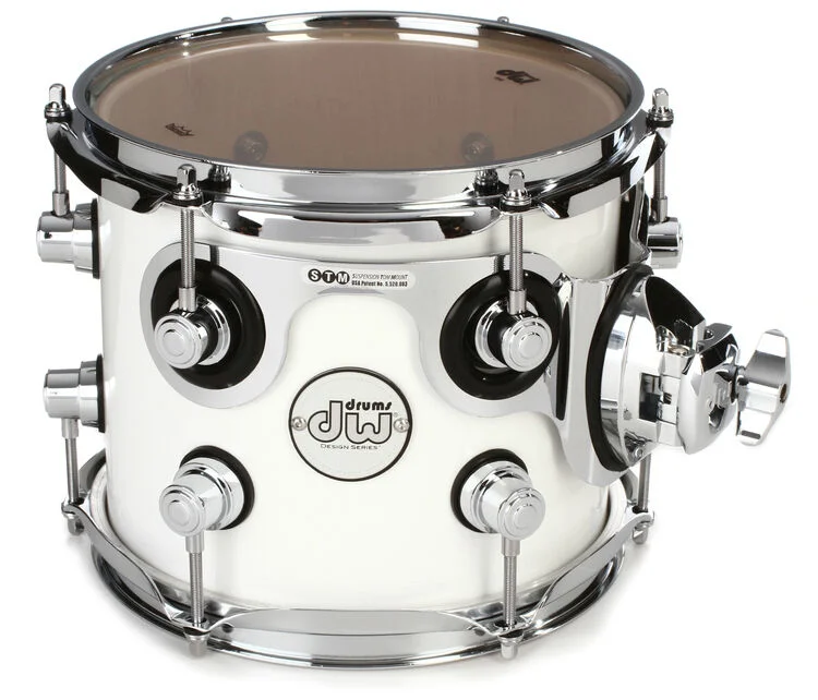  DW Design Series Mounted Tom - 7-inch x 8-inch - Gloss White