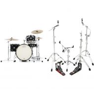 DW Design Series Frequent Flyer 4-piece Shell Pack and Hardware Bundle - Black Satin