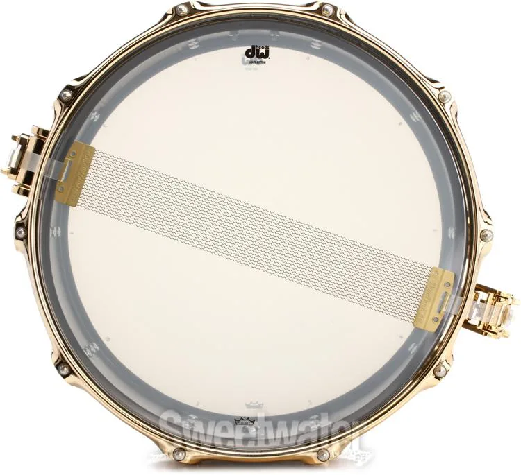  DW Collector's Series Brass 8 x 14-inch Snare Drum - Black Nickel with Gold Hardware