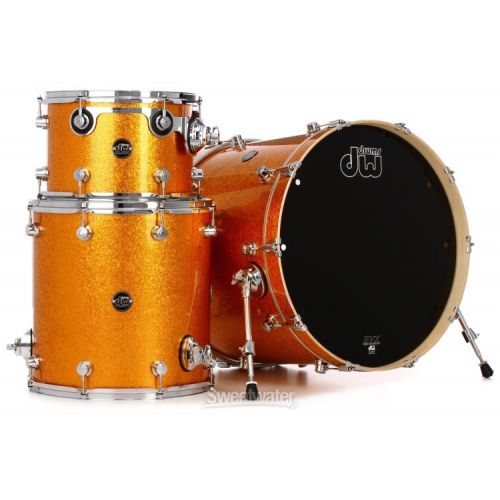  DW Performance Series 3-piece Shell Pack with 22 inch Bass Drum - Gold Sparkle Finish Ply