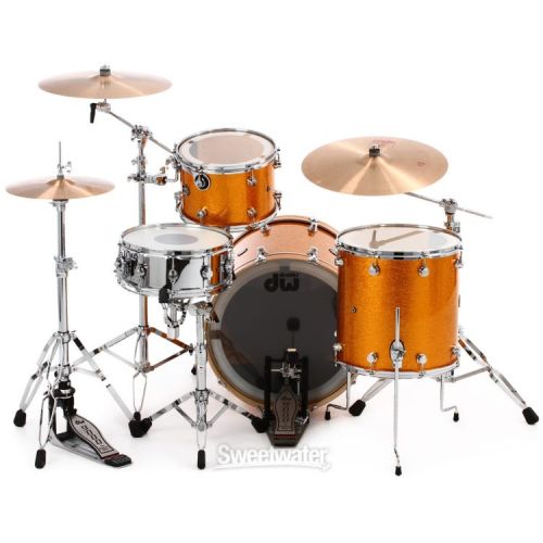  DW Performance Series 3-piece Shell Pack with 22 inch Bass Drum - Gold Sparkle Finish Ply