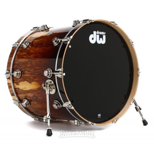  DW Collector's Series Exotic 5-piece Maple Shell Pack - Natural to Burnt Toast Fade over African Chechen