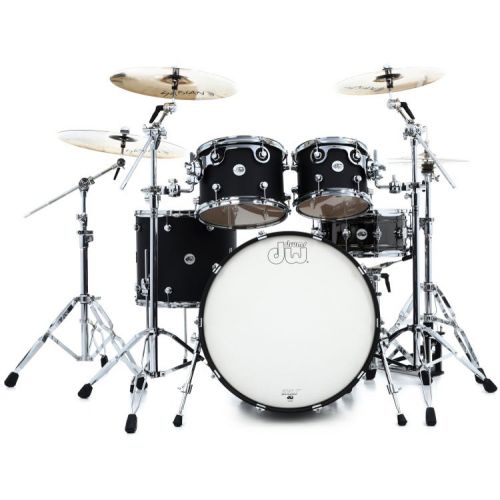  DW Design Series 4-piece Shell Pack and Hardware Bundle - Satin Black