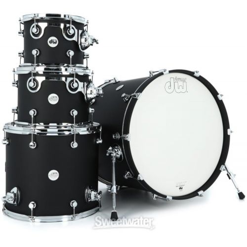  DW Design Series 4-piece Shell Pack and Hardware Bundle - Satin Black