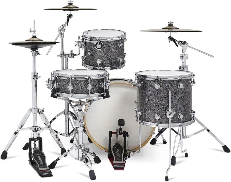  DW DWe 4-piece Drum Kit Bundle - Black Galaxy FinishPly