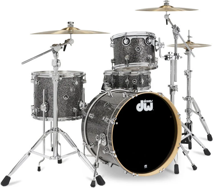  DW DWe 4-piece Drum Kit Bundle - Black Galaxy FinishPly