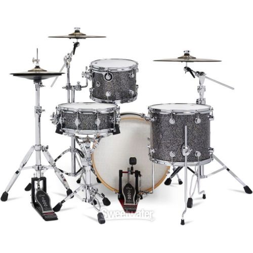  DW DWe 4-piece Drum Kit Bundle - Black Galaxy FinishPly