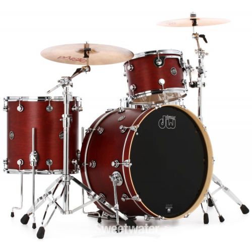  DW Performance Series 3-piece Shell Pack with 24 inch Bass Drum - Tobacco Stain Satin Oil