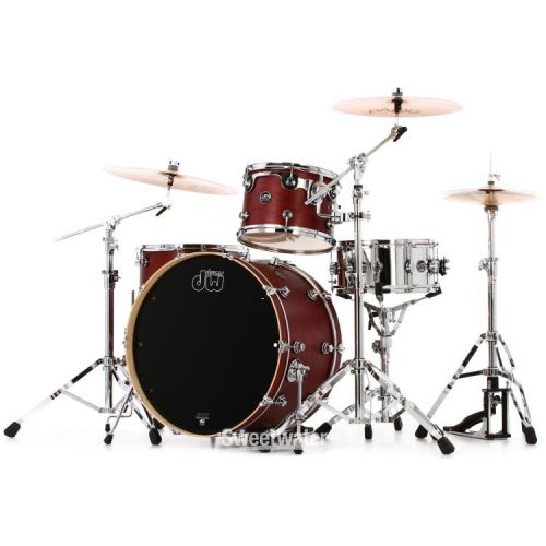  DW Performance Series 3-piece Shell Pack with 24 inch Bass Drum - Tobacco Stain Satin Oil