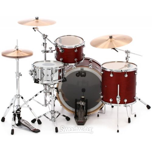  DW Performance Series 3-piece Shell Pack with 24 inch Bass Drum - Tobacco Stain Satin Oil