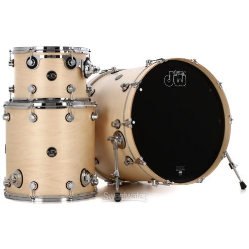  DW Performance Series 3-piece Shell Pack with 22 inch Bass Drum - Natural Satin Oil