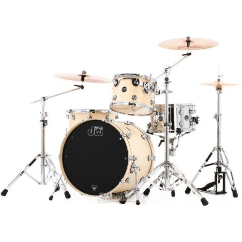  DW Performance Series 3-piece Shell Pack with 22 inch Bass Drum - Natural Satin Oil