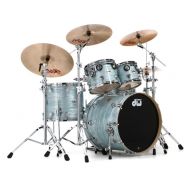 DW Collector's Series FinishPly 4-piece Shell Pack - Pale Blue Oyster with Chrome Hardware